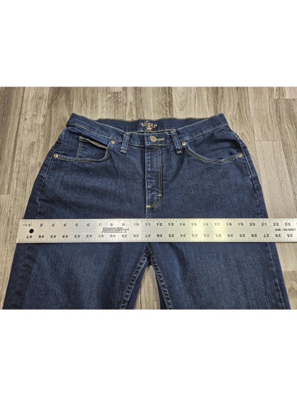 Riders By Lee Straight Jeans Womens 12 Blue Med Wash High Rise Stretch Denim - Picture 8 of 11